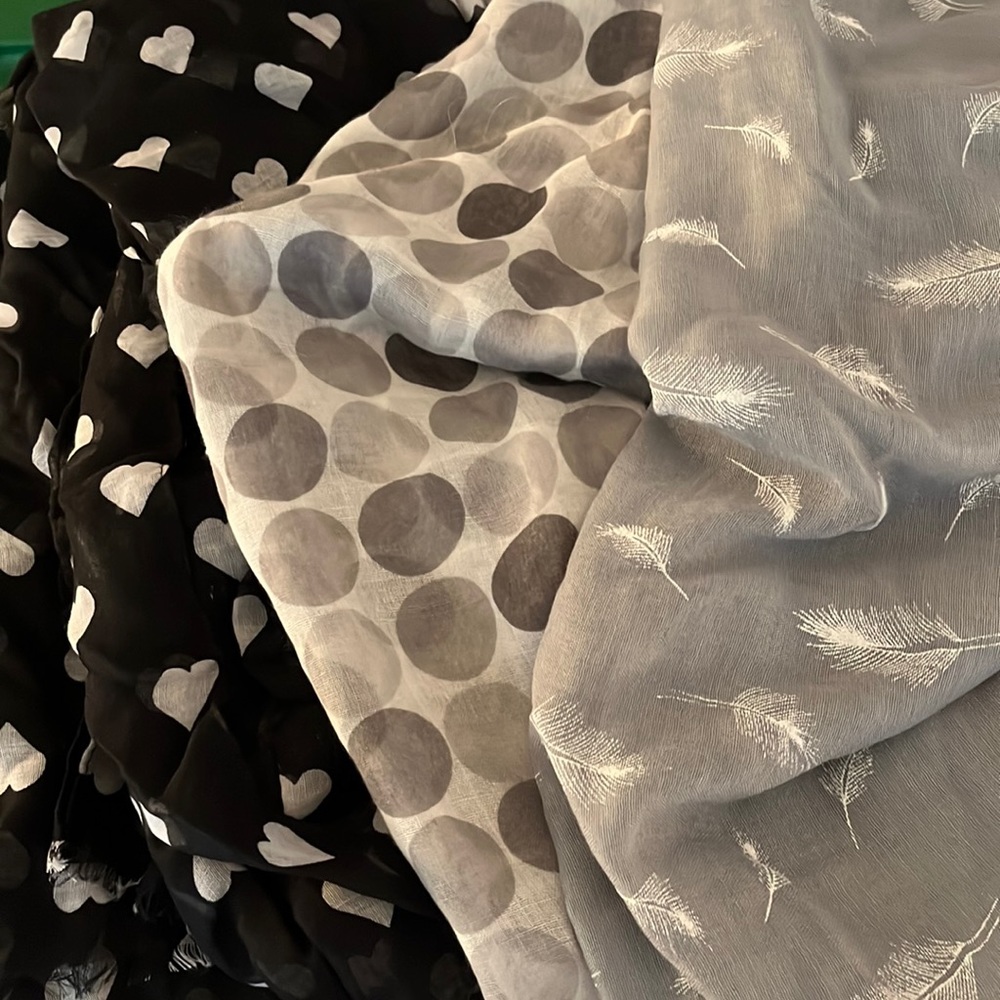 Three rayon scarves
